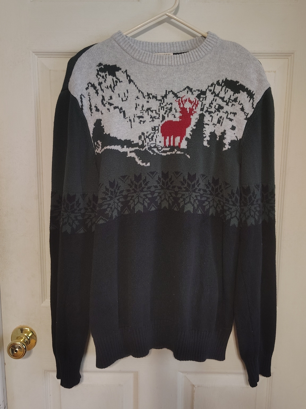 Grandpa Dockers Men’s XL Crew Neck Pullover Sweater Deer Retro Christmas